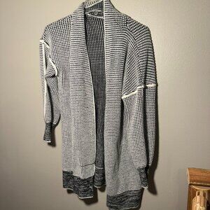 Waffle Style cardigan - black/white